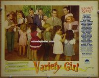 m577 VARIETY GIRL movie lobby card #6 '47 stars giving autographs!