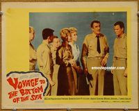 m586 VOYAGE TO THE BOTTOM OF THE SEA movie lobby card #6 '61 the cast!