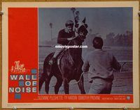 m589 WALL OF NOISE movie lobby card #2 '63 horse racing!