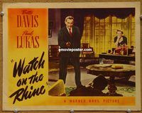 m593 WATCH ON THE RHINE movie lobby card '43 Bette Davis, Paul Lukas