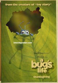 n035 BUG'S LIFE DS teaser one-sheet movie poster '98 Walt Disney/Pixar