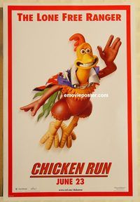 n040 CHICKEN RUN DS teaser one-sheet movie poster '00 The Lone Free Ranger!