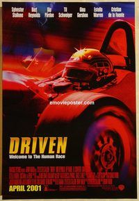 n059 DRIVEN DS advance one-sheet movie poster '01 Stallone, Reynolds