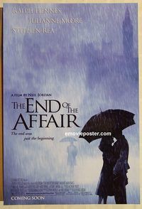 n062 END OF THE AFFAIR DS advance one-sheet movie poster '99 Fiennes, Rea