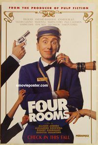 n073 FOUR ROOMS one-sheet movie poster '95 Quentin Tarantino, Roth