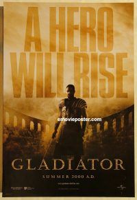 n077 GLADIATOR DS int'l teaser one-sheet movie poster '00 Russell Crowe, Phoenix