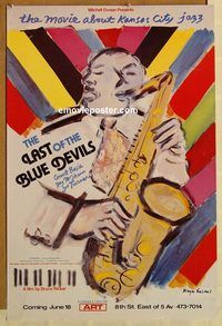 n105 LAST OF THE BLUE DEVILS 24x36 special '79 art of jazz musician playing sax by Ensrud!