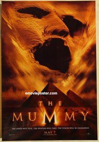 n130 MUMMY DS teaser one-sheet movie poster '99 Brendan Fraser, Weisz