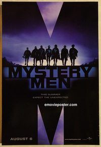 n132 MYSTERY MEN DS teaser one-sheet movie poster '99 Ben Stiller, Garofalo