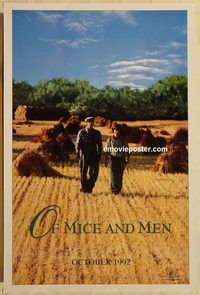 n139 OF MICE & MEN SS teaser one-sheet movie poster '92 Gary Sinise