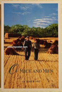 n138 OF MICE & MEN DS teaser one-sheet movie poster '92 Gary Sinise