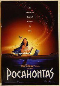 n152 POCAHONTAS DS one-sheet movie poster '95 Walt Disney cartoon!