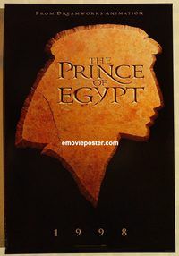 n155 PRINCE OF EGYPT DS teaser one-sheet movie poster '98 Dreamworks
