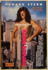 n157 PRIVATE PARTS DS advance one-sheet movie poster '96 Howard Stern