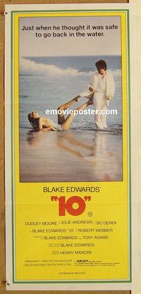 q164 '10' Australian daybill movie poster '79 Bo Derek, Dudley Moore