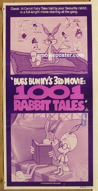 q166 1001 RABBIT TALES Australian daybill movie poster '82 Bugs Bunny!