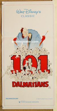 p737 ONE HUNDRED & ONE DALMATIANS Australian daybill movie poster R88 Disney classic!
