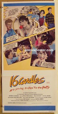 p924 SIXTEEN CANDLES Australian daybill movie poster '84 Molly Ringwald