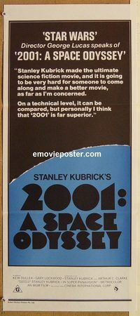 q170 2001 A SPACE ODYSSEY Australian daybill movie poster R79 Stanley Kubrick