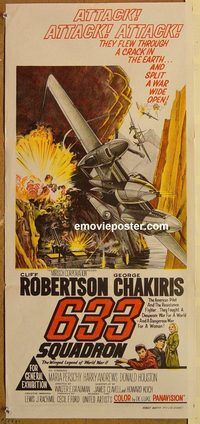 q178 633 SQUADRON Australian daybill movie poster '64 Cliff Robertson