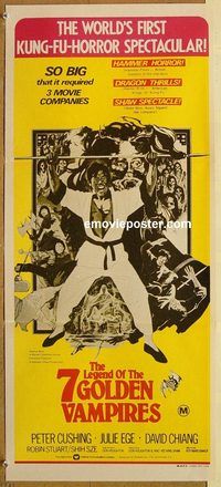 q179 7 BROTHERS MEET DRACULA Australian daybill movie poster '79 kung fu!