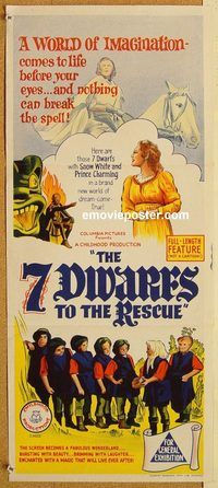 q180 7 DWARFS TO THE RESCUE Australian daybill movie poster '65 live action!