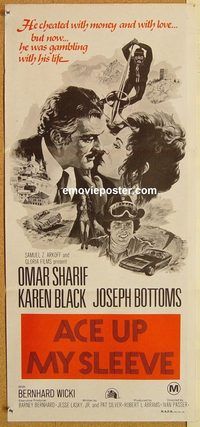 p005 ACE UP MY SLEEVE Australian daybill movie poster '76 Omar Sharif