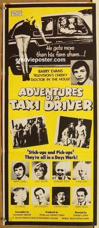 p008 ADVENTURES OF A TAXI DRIVER New Zealand movie poster '76 Geeson