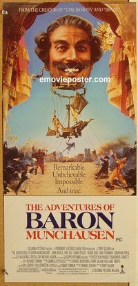 p009 ADVENTURES OF BARON MUNCHAUSEN Australian daybill movie poster '89