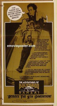 p010 ADVENTURES OF BUCKAROO BANZAI Australian daybill movie poster '84