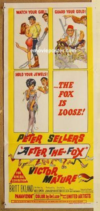 p014 AFTER THE FOX Australian daybill movie poster '66 Peter Sellers