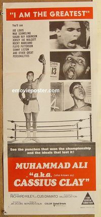 p017 AKA CASSIUS CLAY Australian daybill movie poster '70 Muhammad Ali