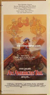 p036 AMERICAN TAIL Australian daybill movie poster '86 Spielberg, Bluth