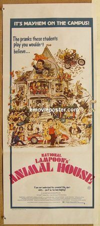 p042 ANIMAL HOUSE Australian daybill movie poster '78 classic John Belushi!