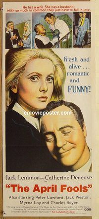 p047 APRIL FOOLS Australian daybill movie poster '69 Lemmon, Deneuve