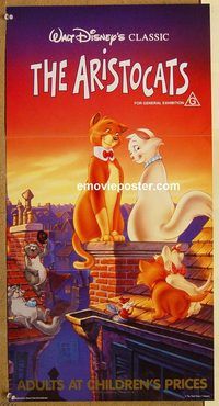 p050 ARISTOCATS Australian daybill movie poster R86 Walt Disney cartoon!
