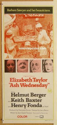 p053 ASH WEDNESDAY Australian daybill movie poster '73 Elizabeth Taylor