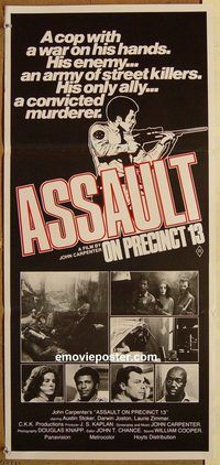 p054 ASSAULT ON PRECINCT 13 Australian daybill movie poster '76 Carpenter