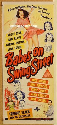 p057 BABES ON SWING STREET Australian daybill movie poster '44 Ryan, Blyth