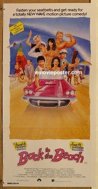 p060 BACK TO THE BEACH Australian daybill movie poster '87 Avalon, Pee-Wee