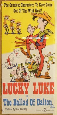 p064 BALLAD OF DALTON Australian daybill movie poster '78 Lucky Luke!