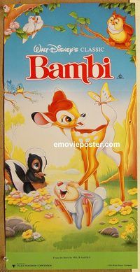 p065 BAMBI Australian daybill movie poster R91 Walt Disney classic!