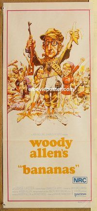 p066 BANANAS Australian daybill movie poster '71 Woody Allen, Louise Lasser