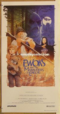 p071 BATTLE FOR ENDOR Australian daybill movie poster '85 Ewoks!