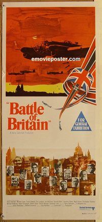 p072 BATTLE OF BRITAIN Australian daybill movie poster '69 Michael Caine