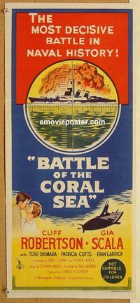p073 BATTLE OF THE CORAL SEA Australian daybill movie poster '59 Robertson