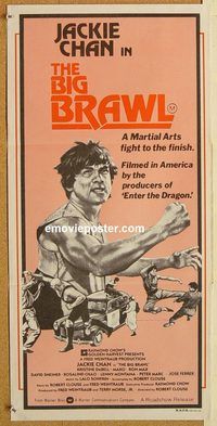 p094 BIG BRAWL Australian daybill movie poster '80 Jackie Chan, kung fu!