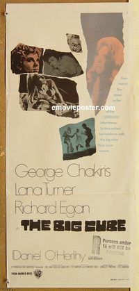 p096 BIG CUBE Australian daybill movie poster '69 Lana Turner, Chakiris