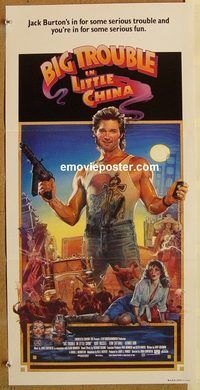 p098 BIG TROUBLE IN LITTLE CHINA Australian daybill movie poster '86 Russell