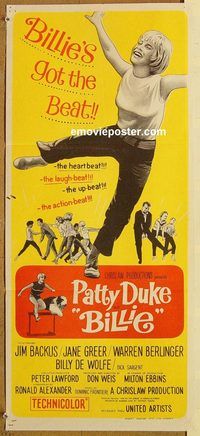 p101 BILLIE Australian daybill movie poster '65 Patty Duke, Backus, Greer